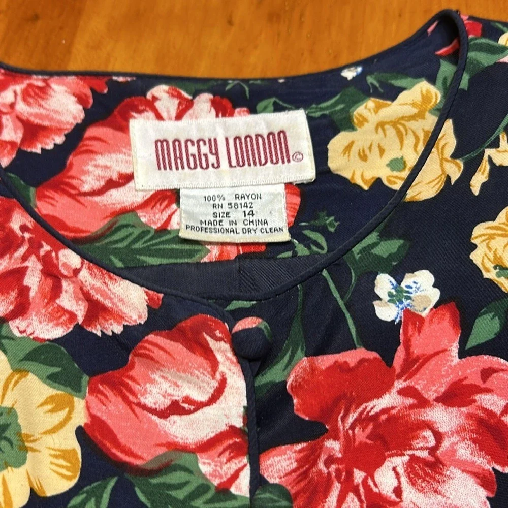 Maggy London Cottagecore 90s Floral 2 Piece Set Top and Skirt Rayon Gypsy Grunge